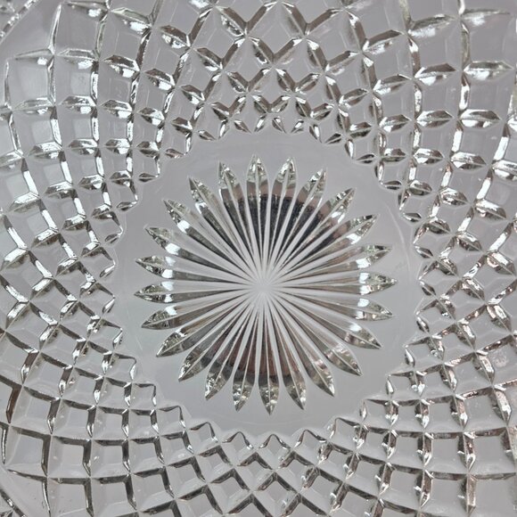 Vintage Anchor Hocking Wexford Cupped Edge Torte Plate Quilted Diamond Design - Picture 10 of 12